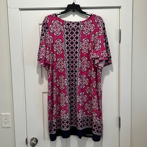 Kim Rogers short sleeve print dress. Size 3X. No tags, never worn.